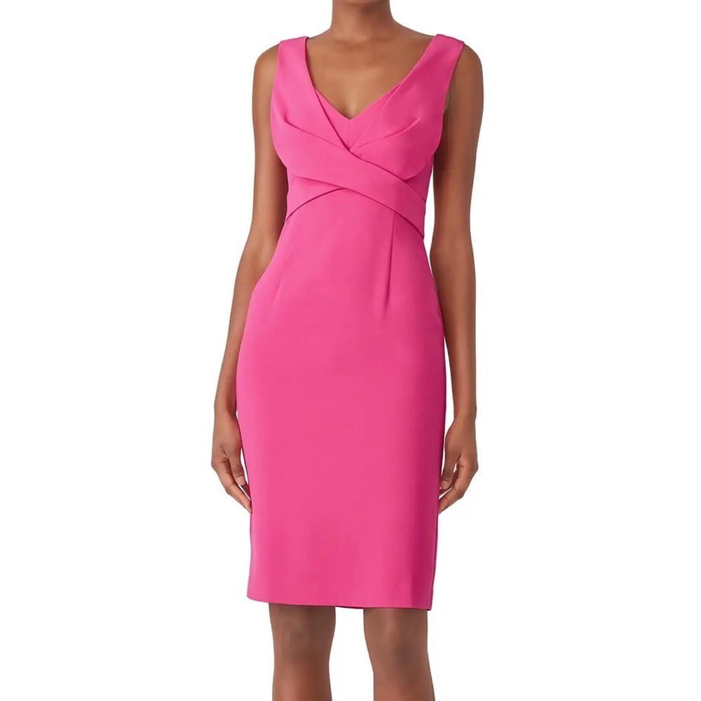 Unitedwood Amelia Crossover Dress Hot Pink Sheath Dress Vneck Sleeveless